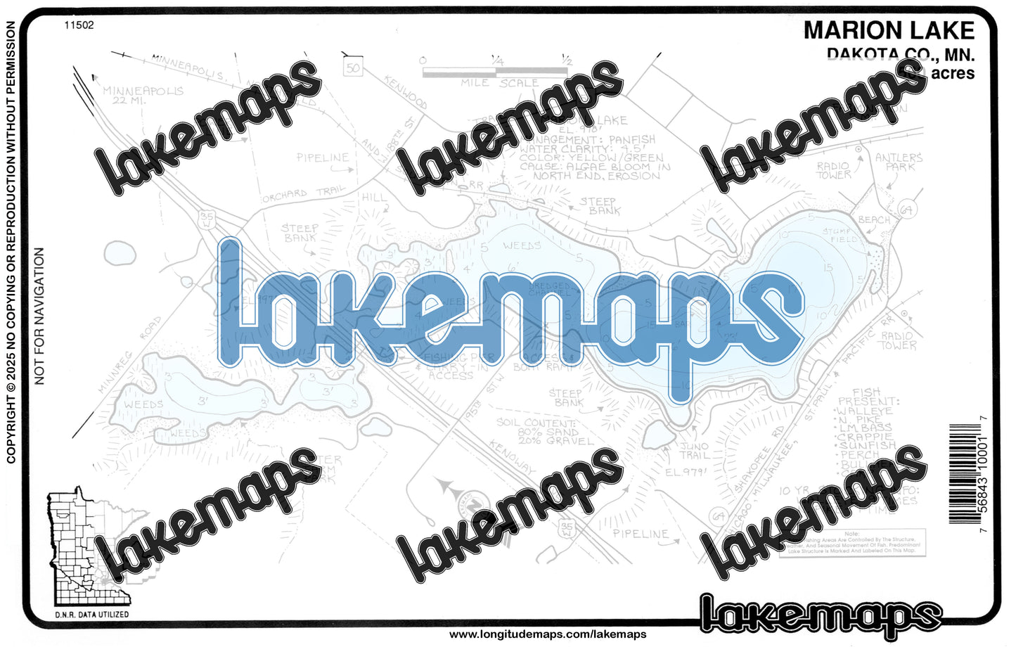 Dakota County, MN - MARION - Lakemap - 11502