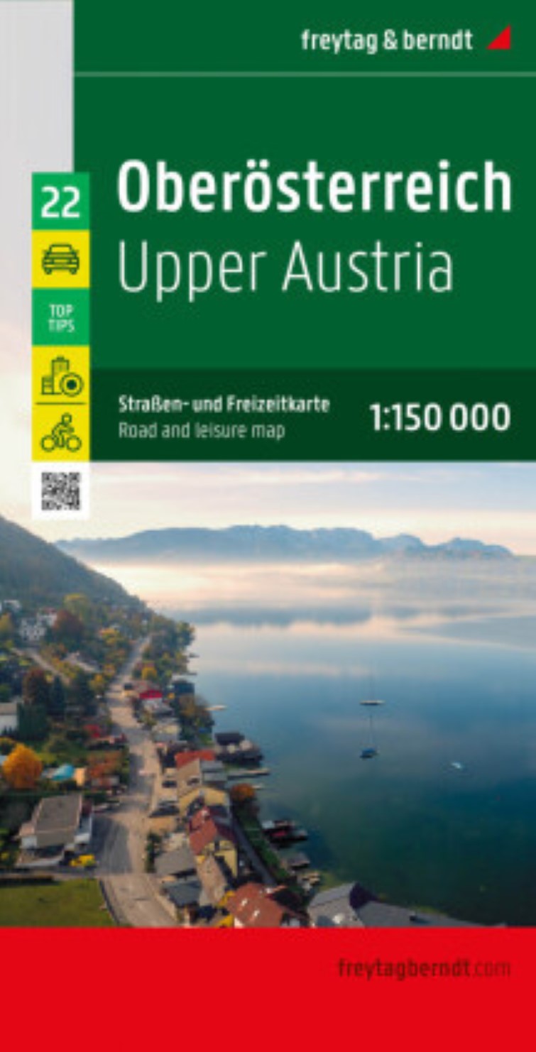 Upper Austria, road map 1:150,000, top 10 tips with cycling routes