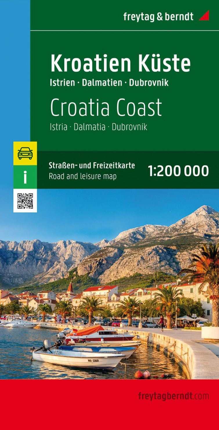 Croatia coast, road and leisure map 1:200,000
