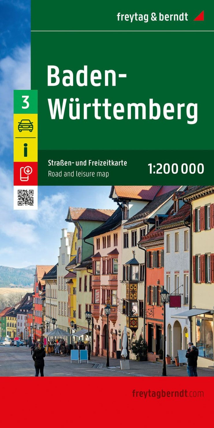 Baden-Württemberg, Germany Road Map #3, 1:200,000