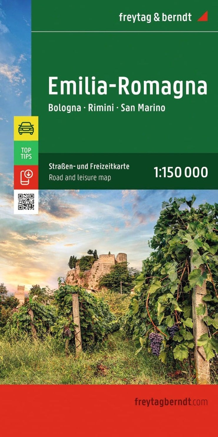 Emilia -Romagna - Bologna - San Marino, road map 1:150,000, Top 10 Tips