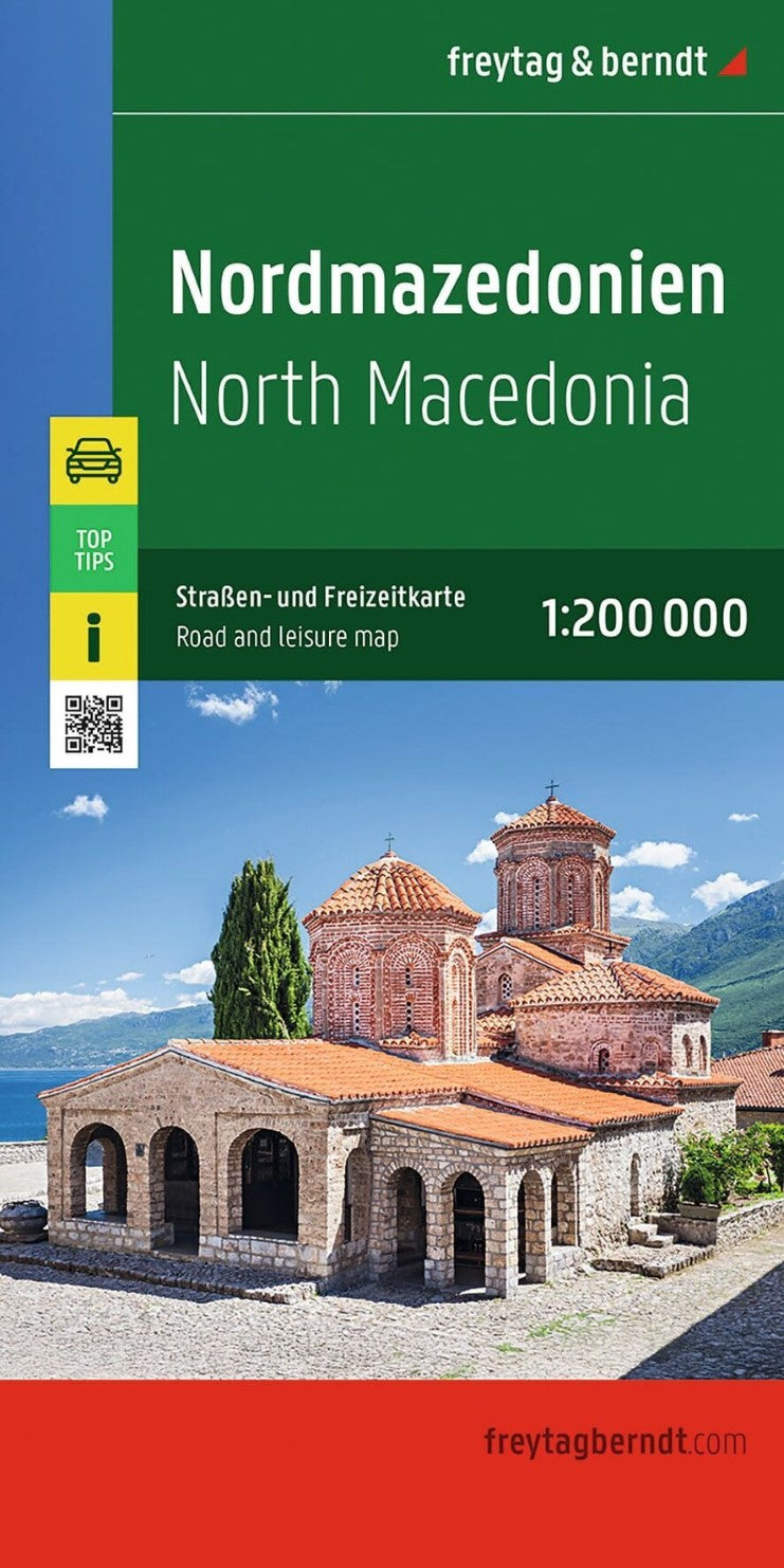 North Macedonia, road map 1:200,000, top 10 tips