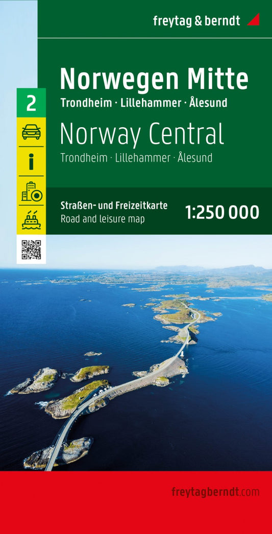 Norway center, road and leisure map 1:250,000