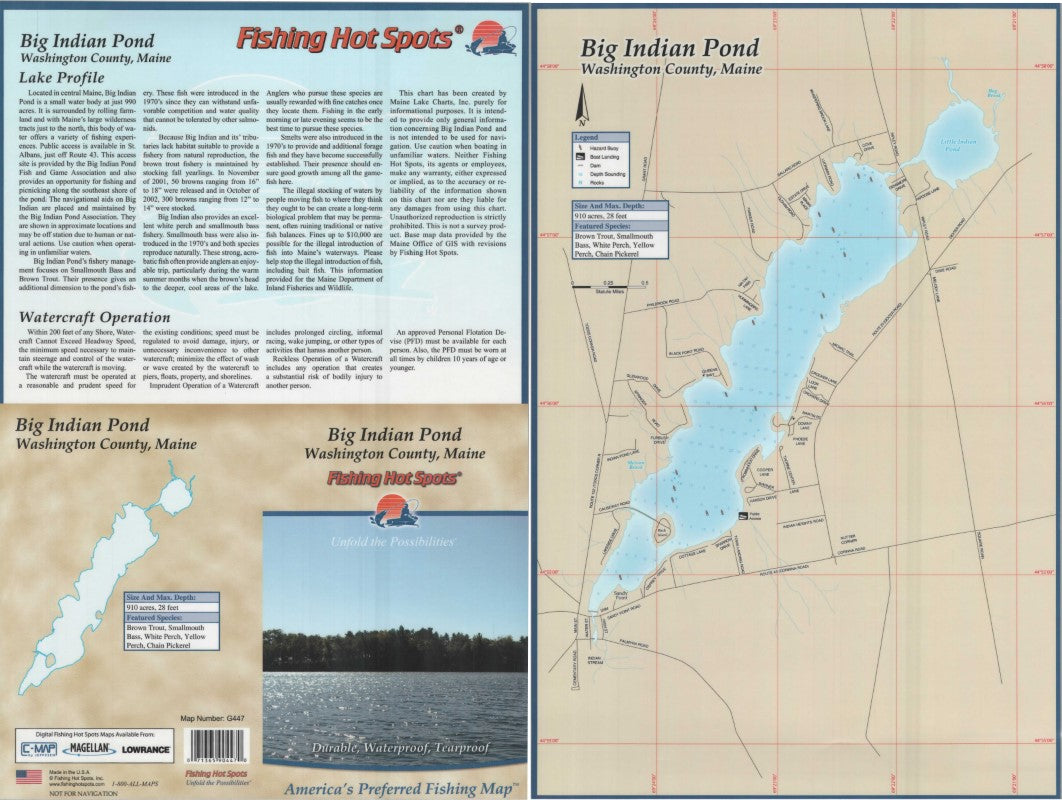 BIG INDIAN POND - LAMINATED ME MAP