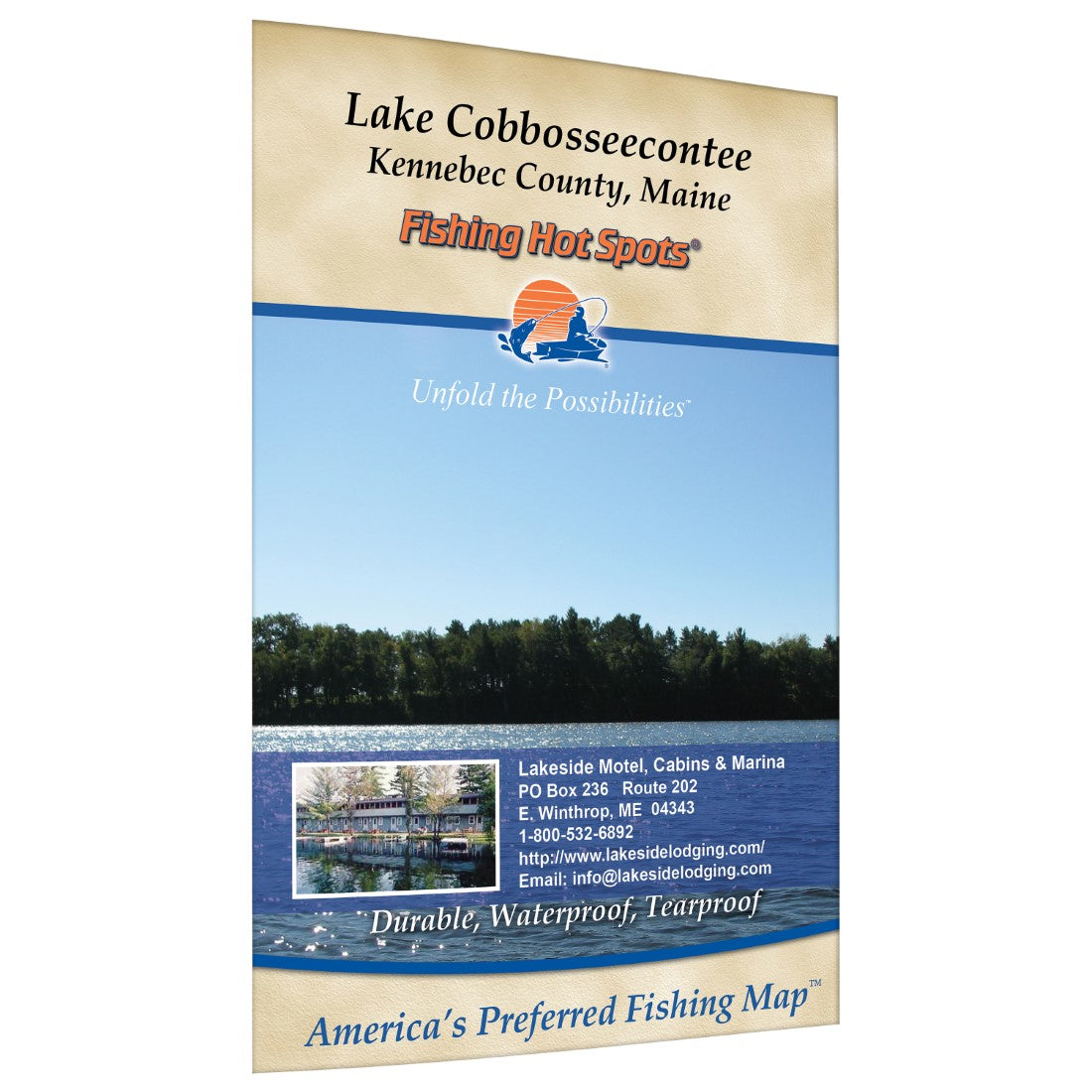 Cobbosseecontee Lake Fishing Map
