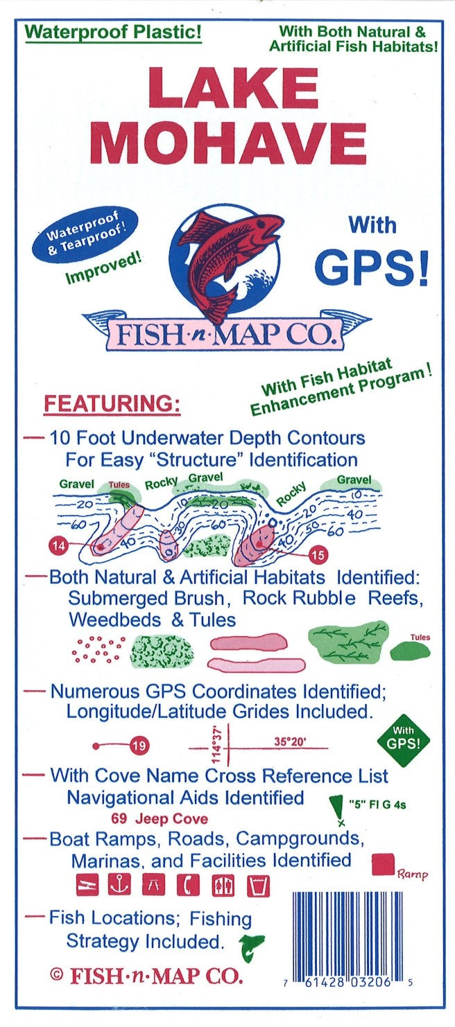 Lake Mohave Fishing Map