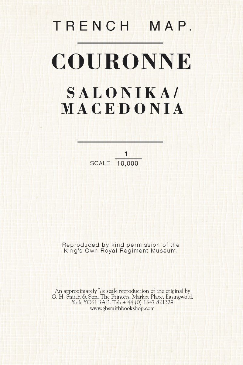WWI: Couronne (Greece/North Macedonia) Trench Map