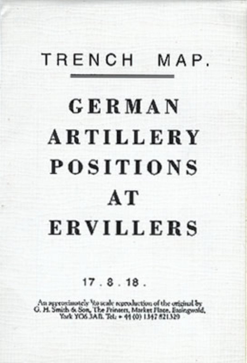 WWI: German Artillery Positions at Ervillers (France) Trench Map