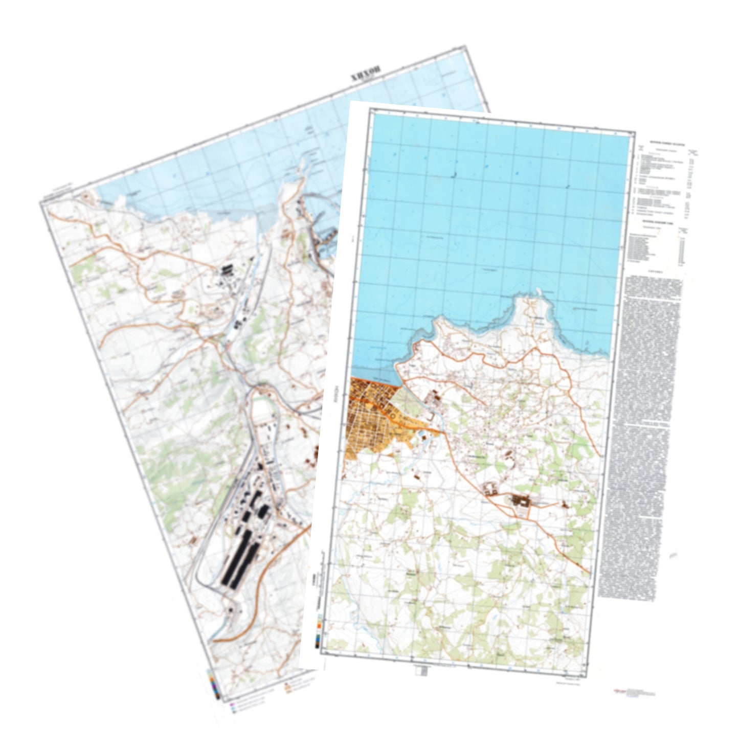 Gijon (Spain) 2-Sheet Set - Soviet Military City Plans