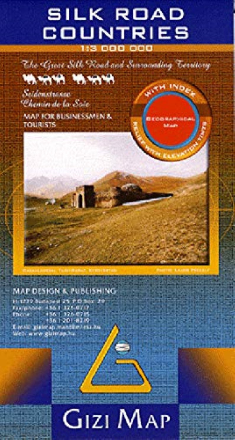 Silk Road Countries Geographical Map (flat)