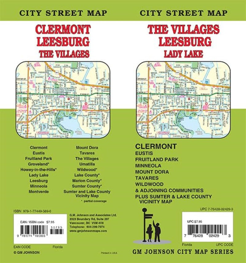 The Villages / Leesburg / Clermont / Tavares / Lady Lake City Street Map