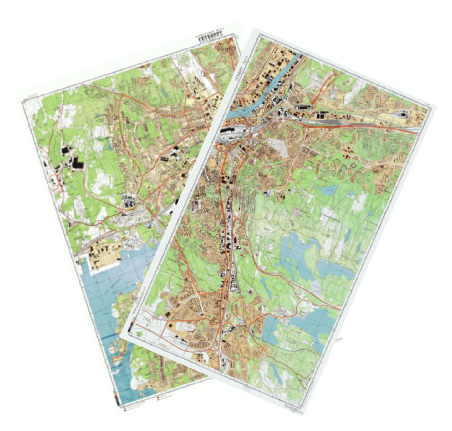 Goteborg (Sweden) 2-Sheet Set - Soviet Military City Plans
