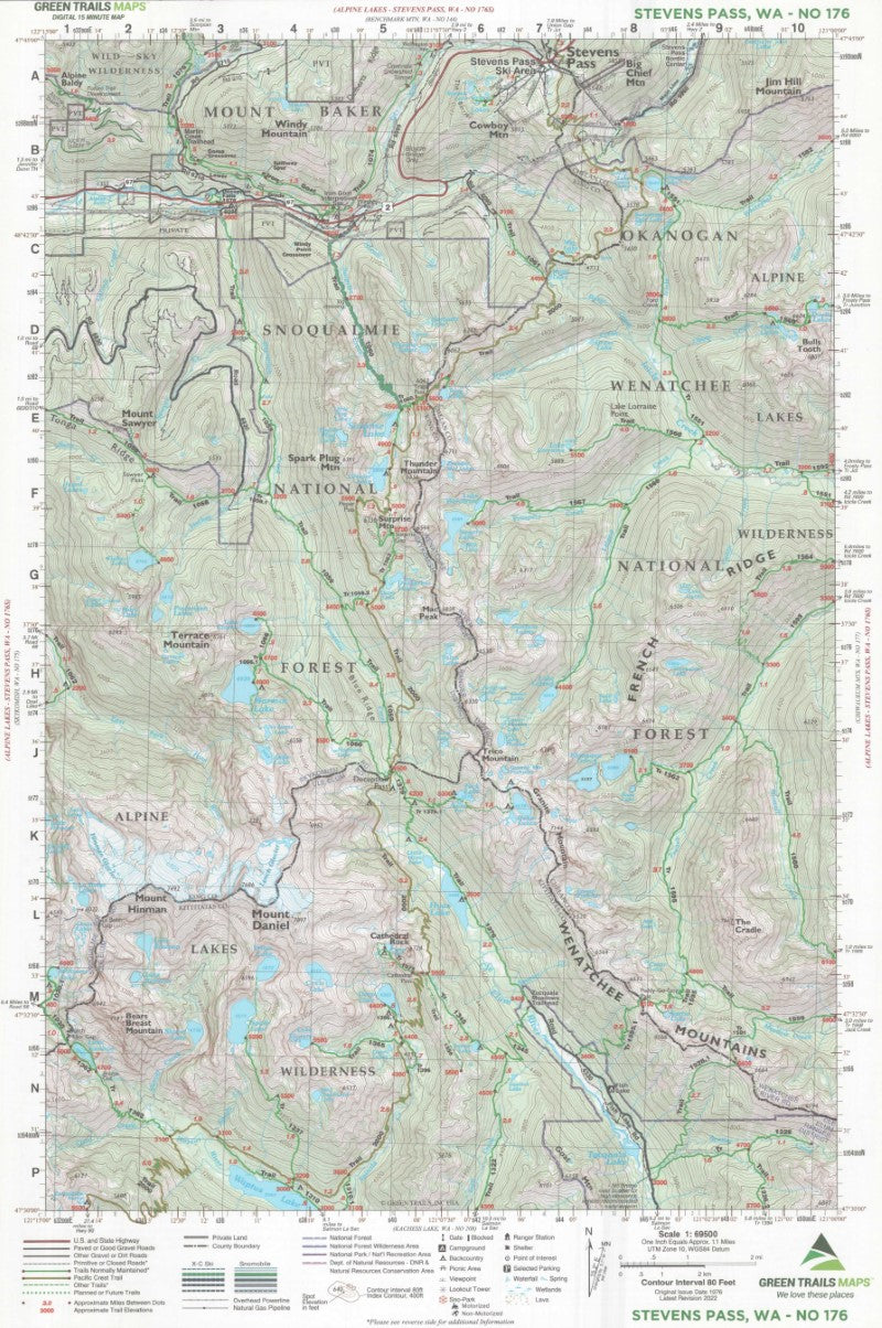 Stevens Pass, WA No. 176 Trail Map