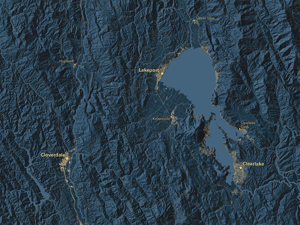 Greater Bay Area at Night Fine Art Print Map