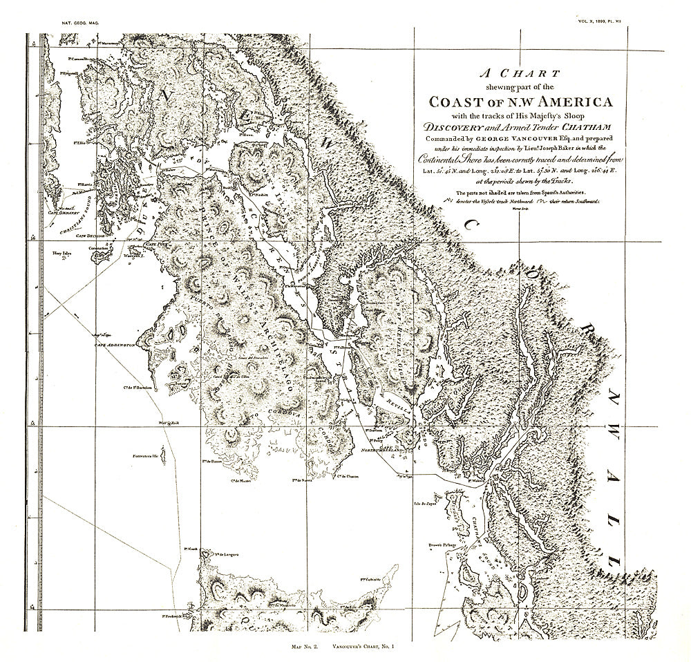 1899 A Chart showing part of the Coast of NW America Side 1