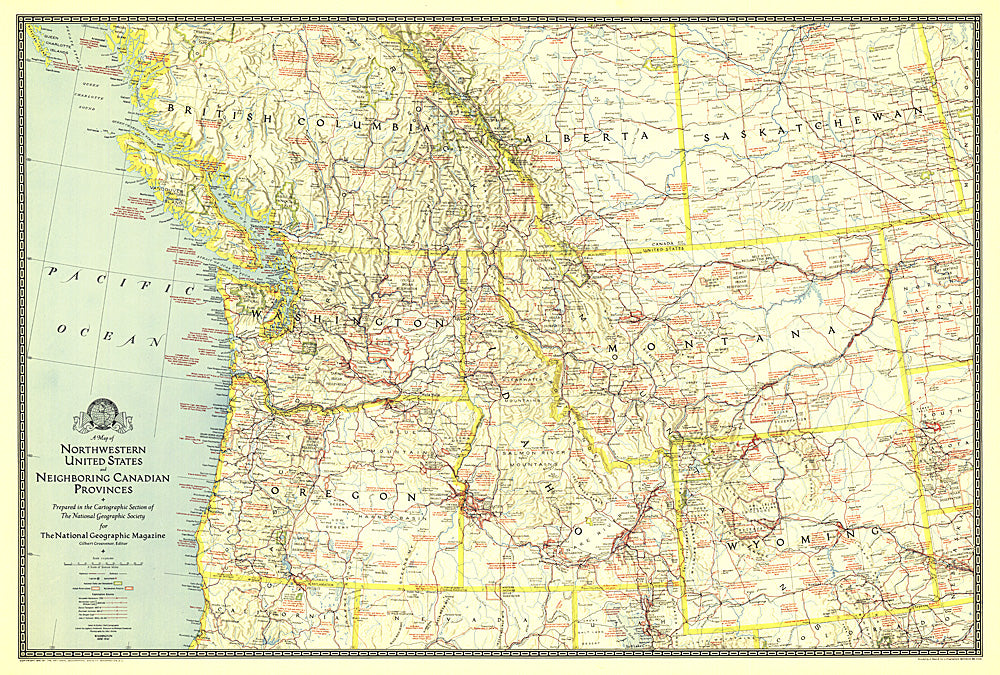 1941 Northwestern United States and Canadian Provinces Map