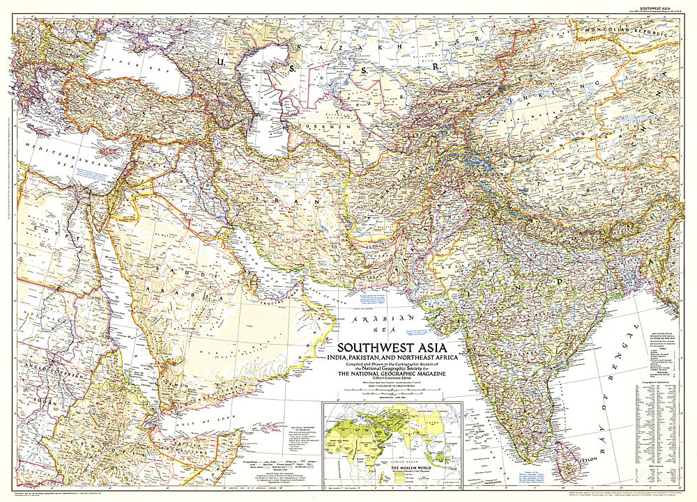 1952 Southwest Asia Map