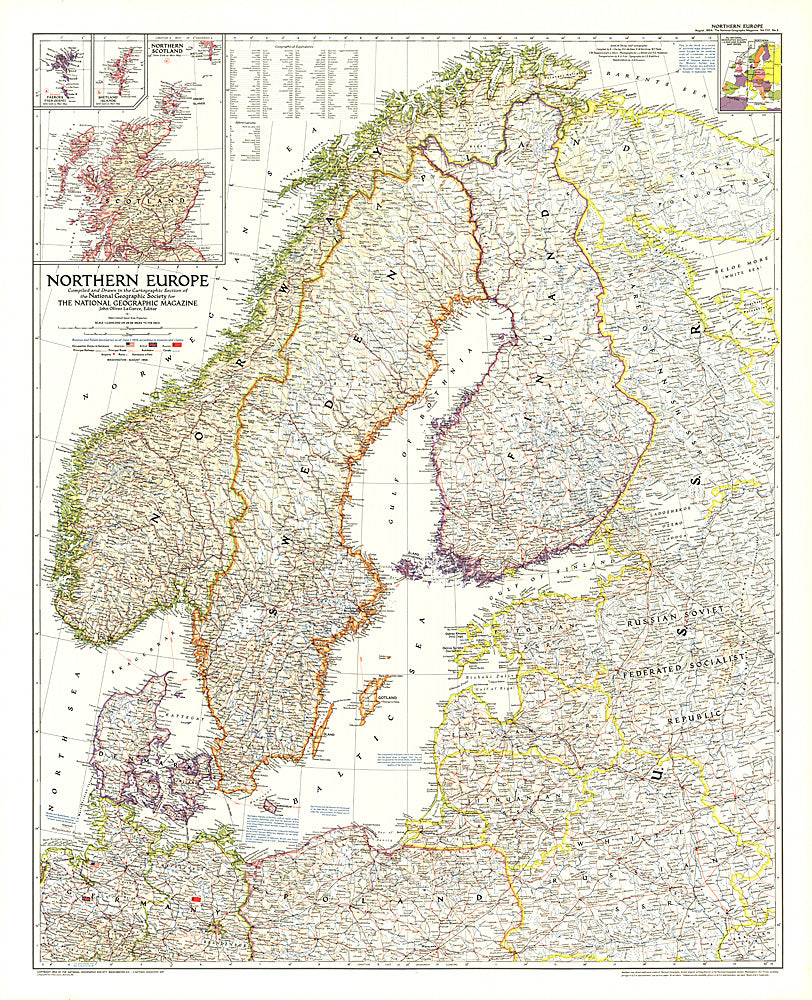 1954 Northern Europe Map