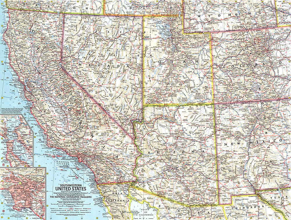 1959 Southwestern United States Map