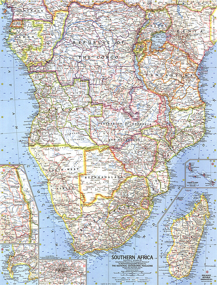 1962 Southern Africa Map