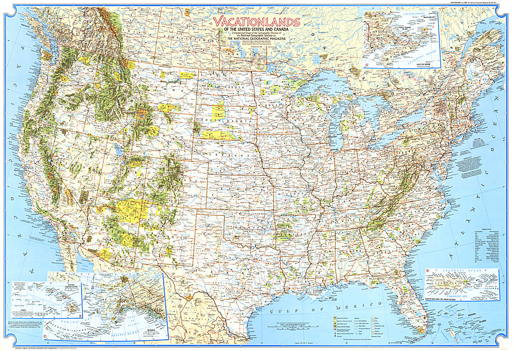 1966 Vacationlands of the United States and Canada Map
