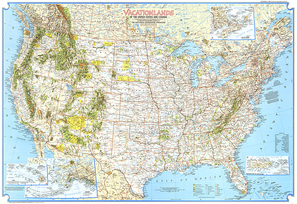 1966 Vacationlands of the United States and Canada Map