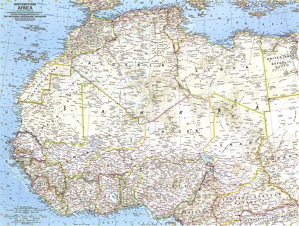 1966 Northwestern Africa Map