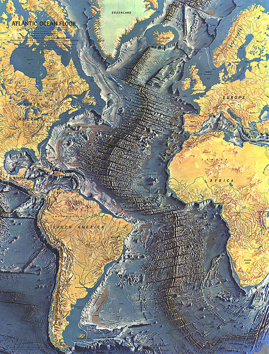 1968 Atlantic Ocean Floor Map