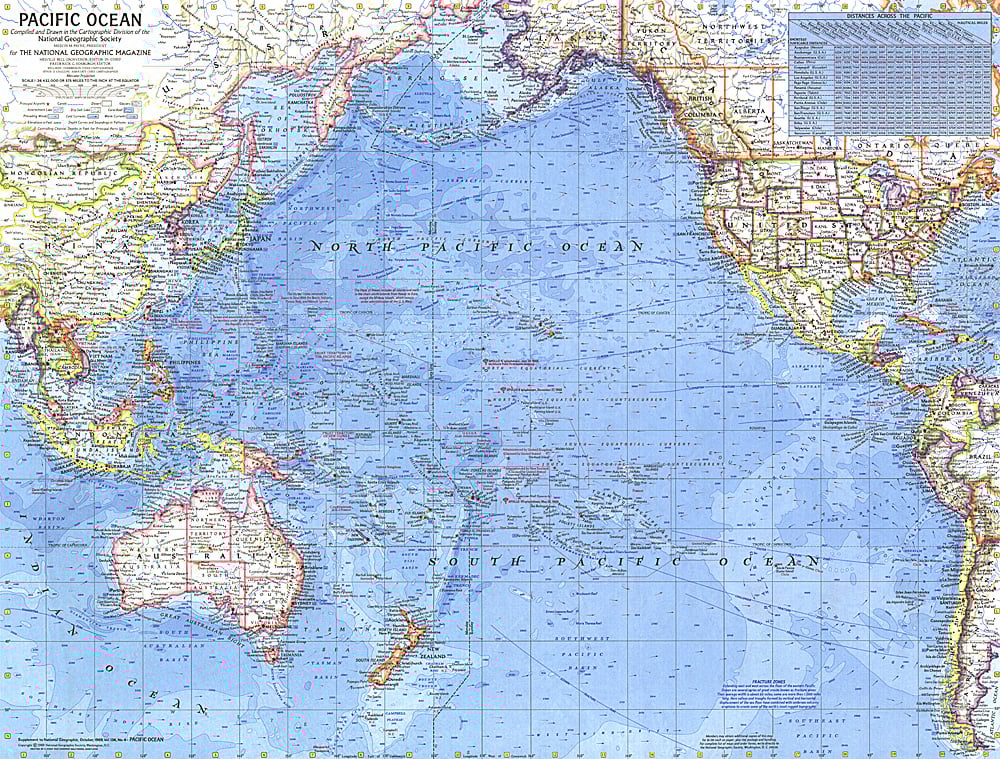 1969 Pacific Ocean Map