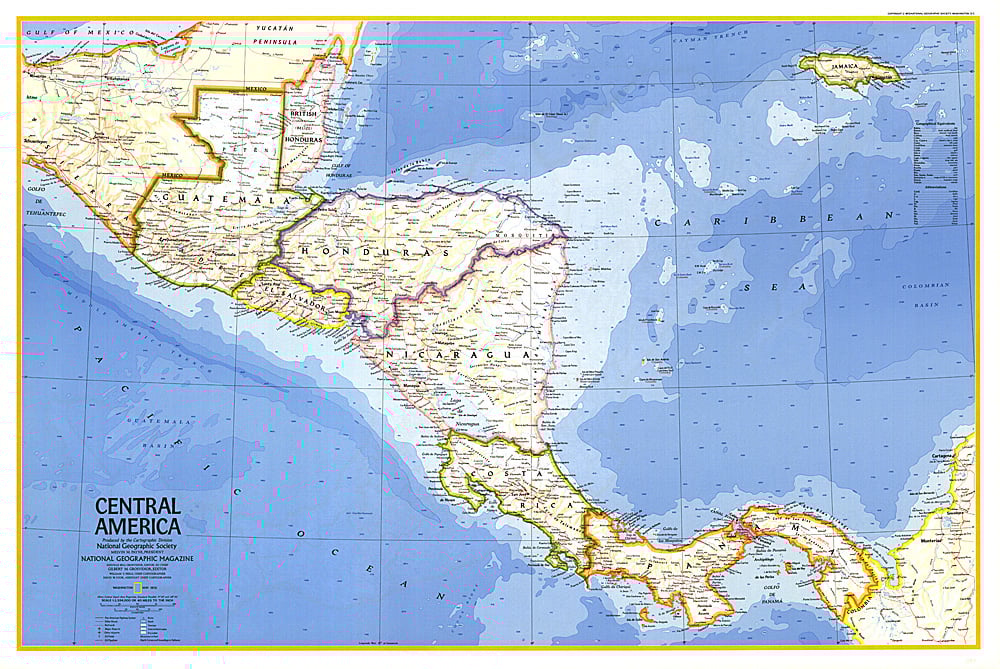 1973 Central America Map