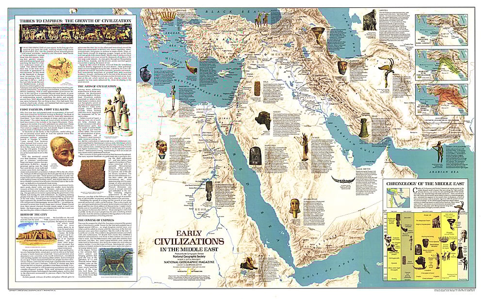 1978 Early Civilizations in the Middle East Map