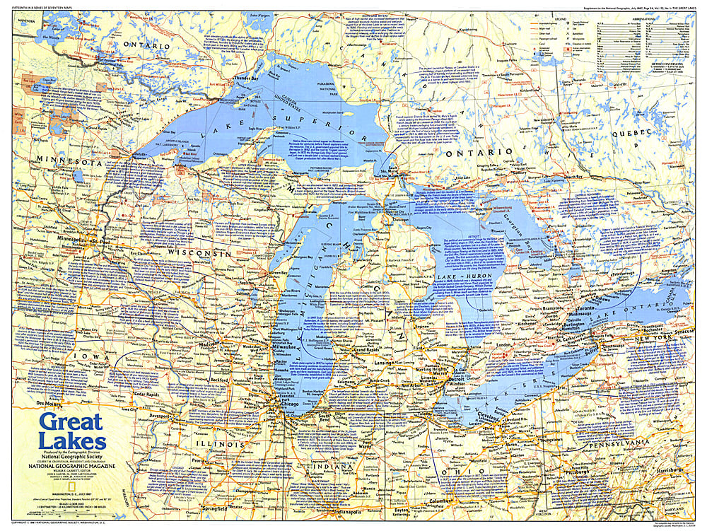 1987 Great Lakes Map Side 1