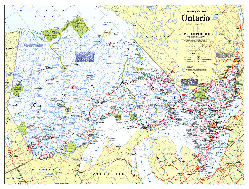 1996 Making of Canada, Ontario Map