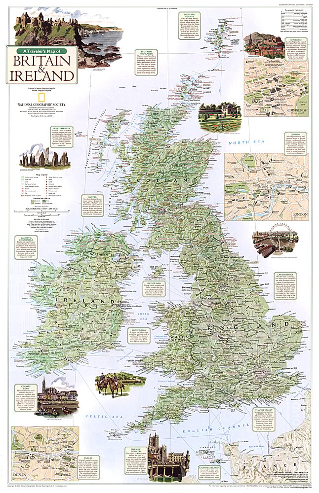2000 A Traveler's Map of Britain and Ireland