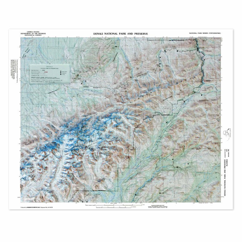 Denali National Park Raised Relief Map