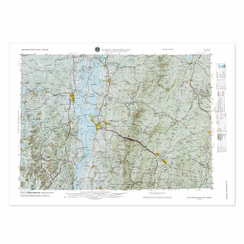 Lake Champlain, Vermont / New York (NL 18-12) Raised Relief Map