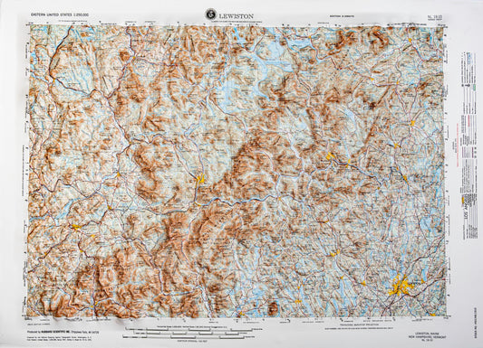 Lewiston, Maine (NL 19-10) Raised Relief Map