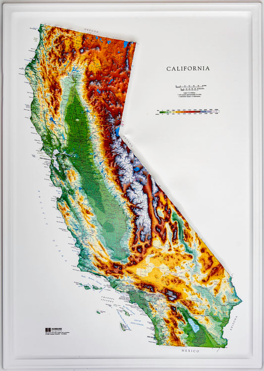 California Raised Relief Map, Raven Style