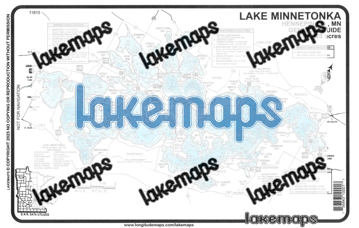 Hennepin County, MN - Lake Minnetonka - GENERAL GUIDE - Lakemap - 11810