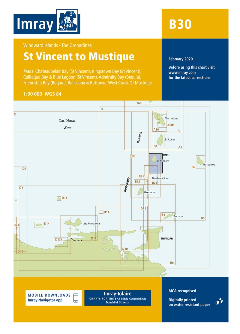 B30 The Grenadines - North Sheet Nautical Charts