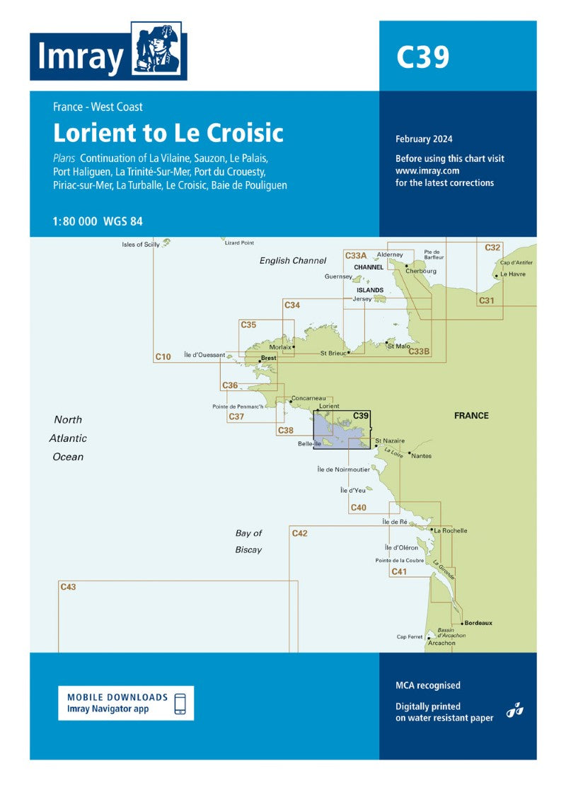 C39 Lorient to Le Croisic Nautical Charts