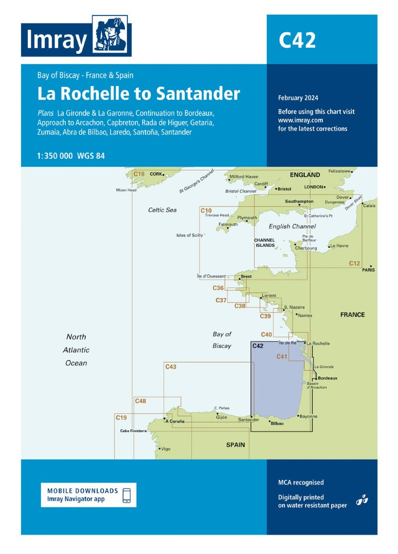 C42 La Rochelle to Santander Nautical Charts