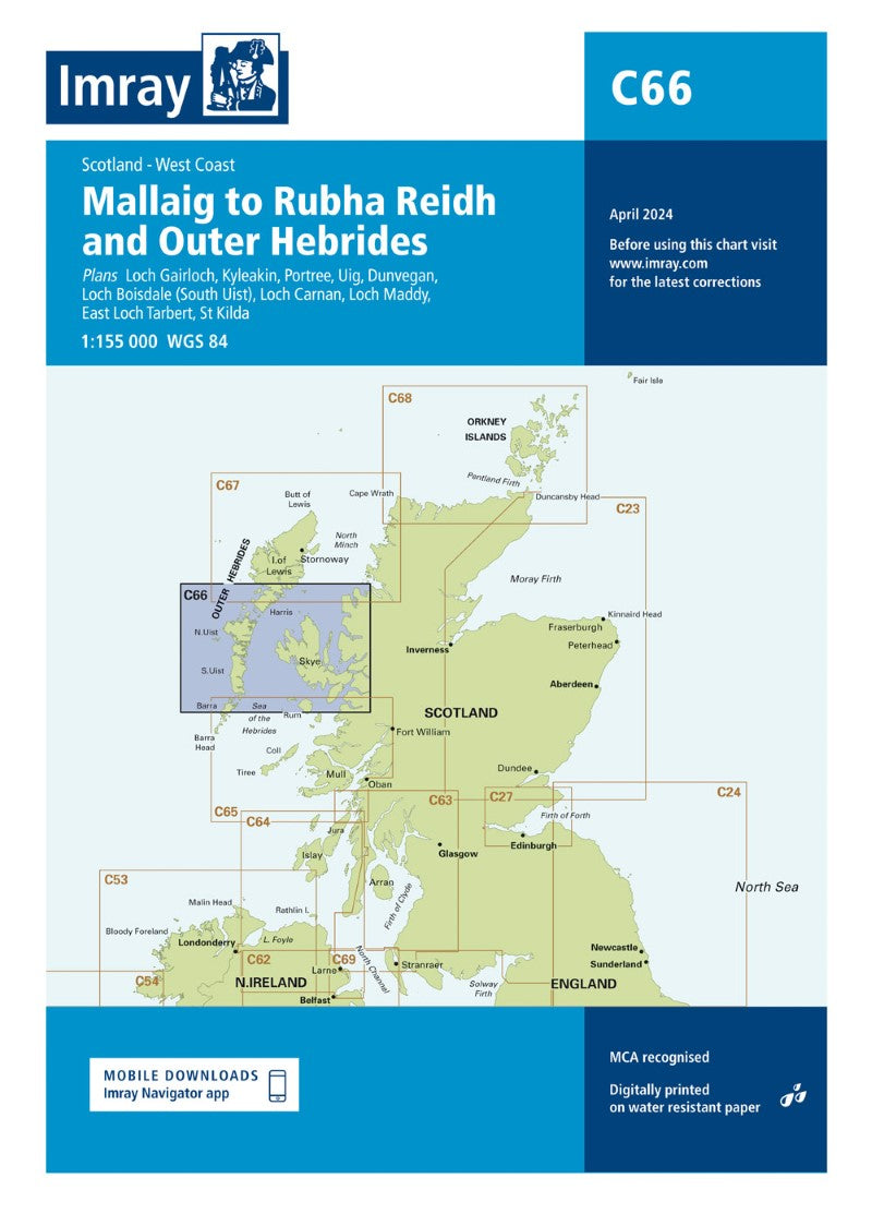 C66 Mallaig to Rudha Reidh and Outer Hebrides Nautical Charts