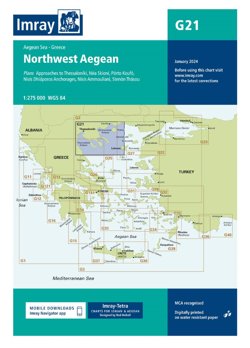 G21 Northwest Aegean Sea Nautical Charts