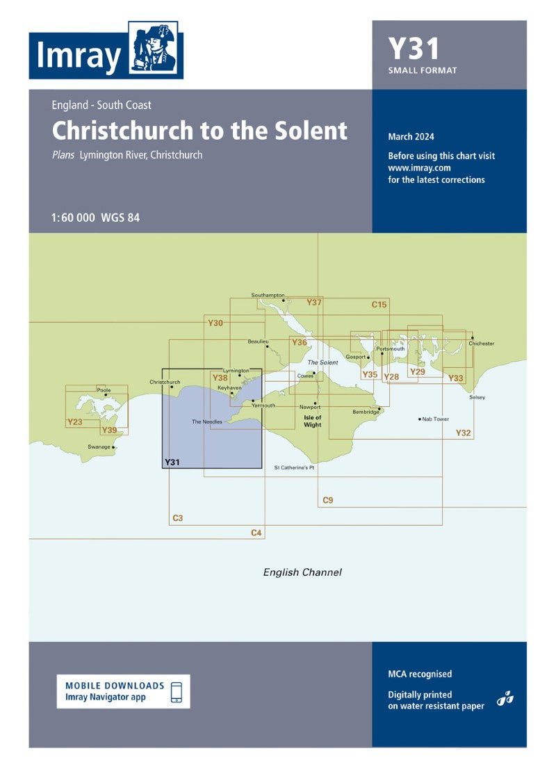 Y31 Christchurch to the Solent (Small Format) Nautical Charts