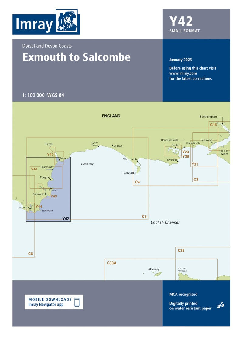 Y42 Exmouth to Salcombe (Small Format) Nautical Charts