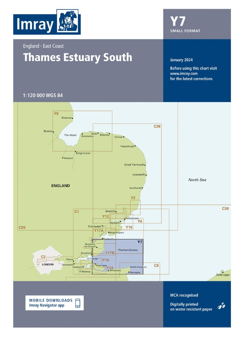 Y7 Thames Estuary South (Small Format) Nautical Charts