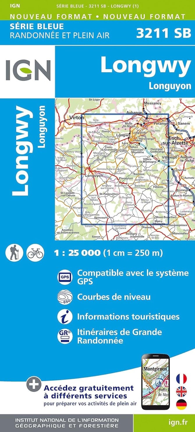 France 1:25,000 topo #3211E Longuyon