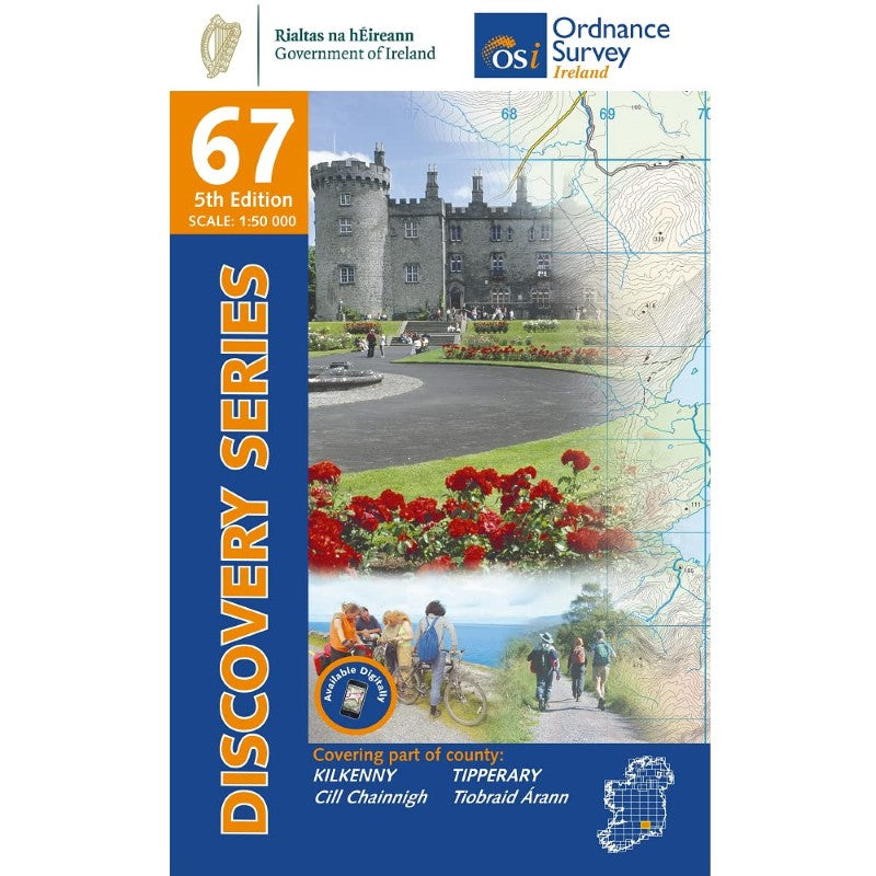 Counties Kilkenny, Tipperary, Ireland Discovery Series Map #67