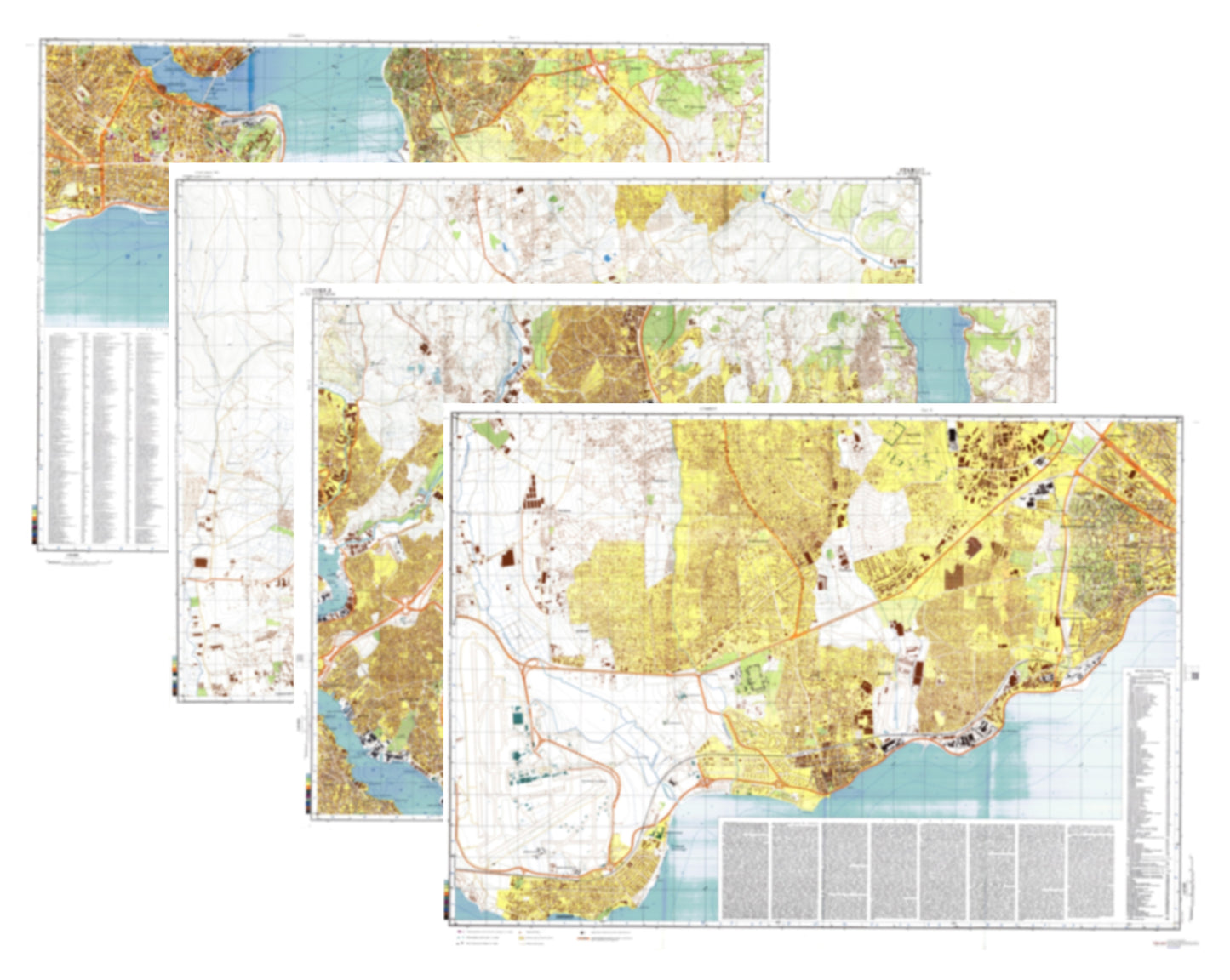 Istanbul (Turkey) 4-Sheet Map Set - Soviet Military City Plans